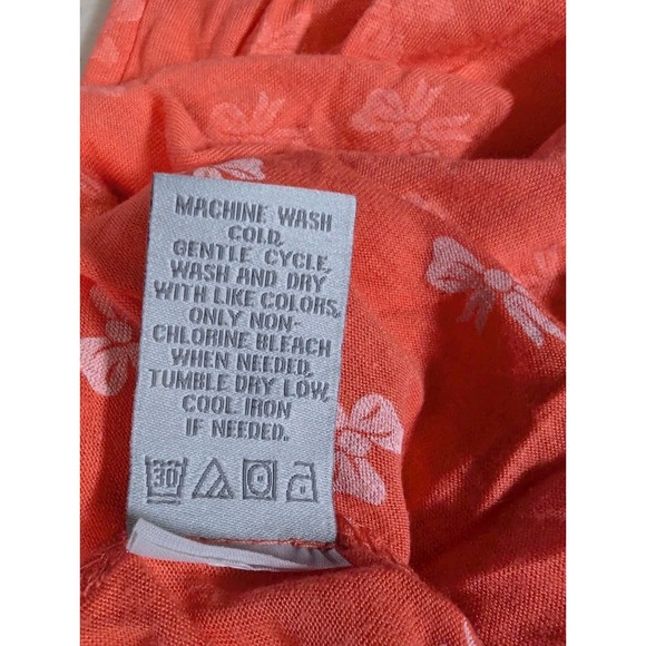 Charlotte Russe Coral Pink Bow Print Mini Dress Small S V-Neck Short Sleeve... - Picture 6 of 11